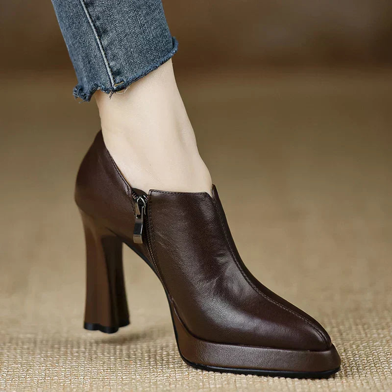 Bavane | Women's Pumps with Platform Sole and Side Zipper