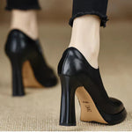 Women's Pumps with Platform Sole and Side Zipper