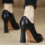 Women's Pumps with Platform Sole and Side Zipper