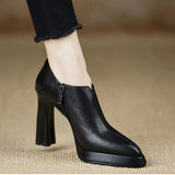 Women's Pumps with Platform Sole and Side Zipper