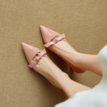 Women's Pumps with Pointed Toe and Flared Heel
