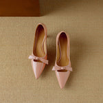 Women's Pumps with Pointed Toe and Flared Heel