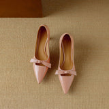 Women's Pumps with Pointed Toe and Flared Heel