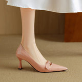 Women's Pumps with Pointed Toe and Flared Heel