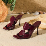 Women's Sandals with Square Toe and High Heel