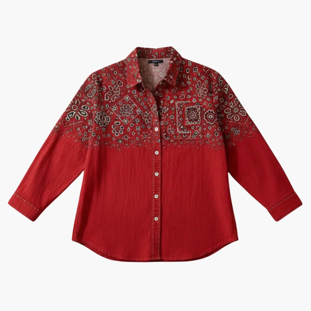 Womens Shirt with Collar and Button Closure