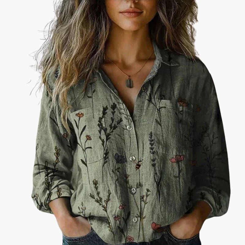 Womens Shirt with Collar and Button Closure