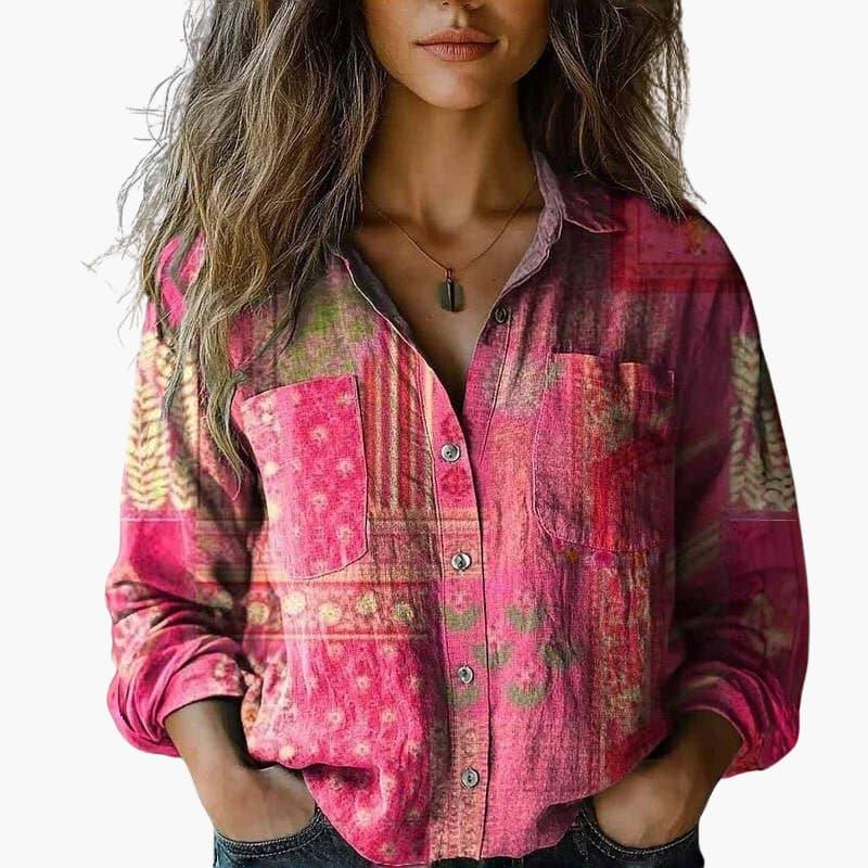 Womens Shirt with Collar and Button Closure