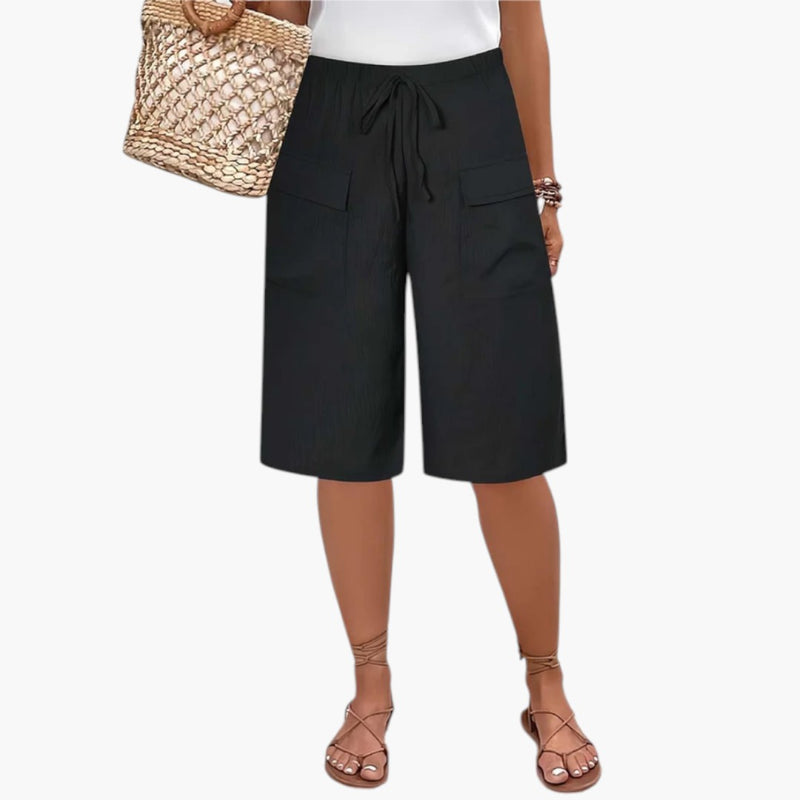 Women's Shorts with Drawstring Waist and Front Pockets