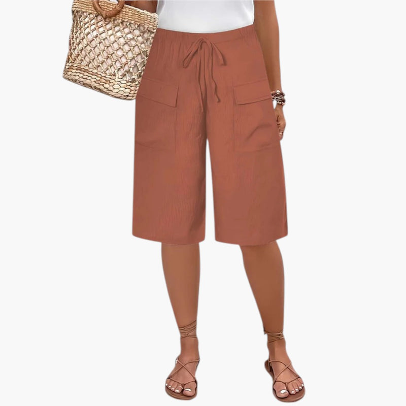 Women's Shorts with Drawstring Waist and Front Pockets