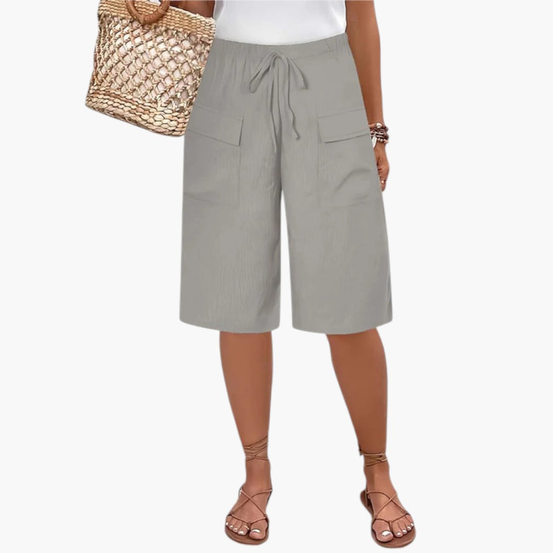 Women's Shorts with Drawstring Waist and Front Pockets