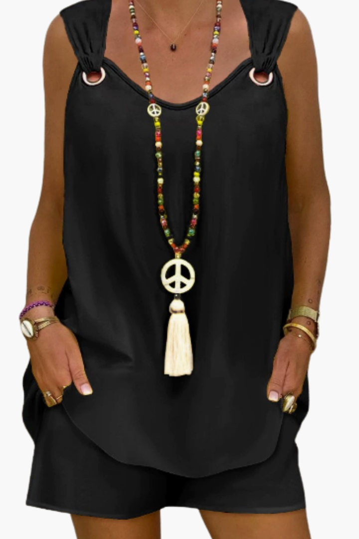 Women’s Summer Two-Piece Tunic & Shorts Set – Airy, Relaxed Stylish