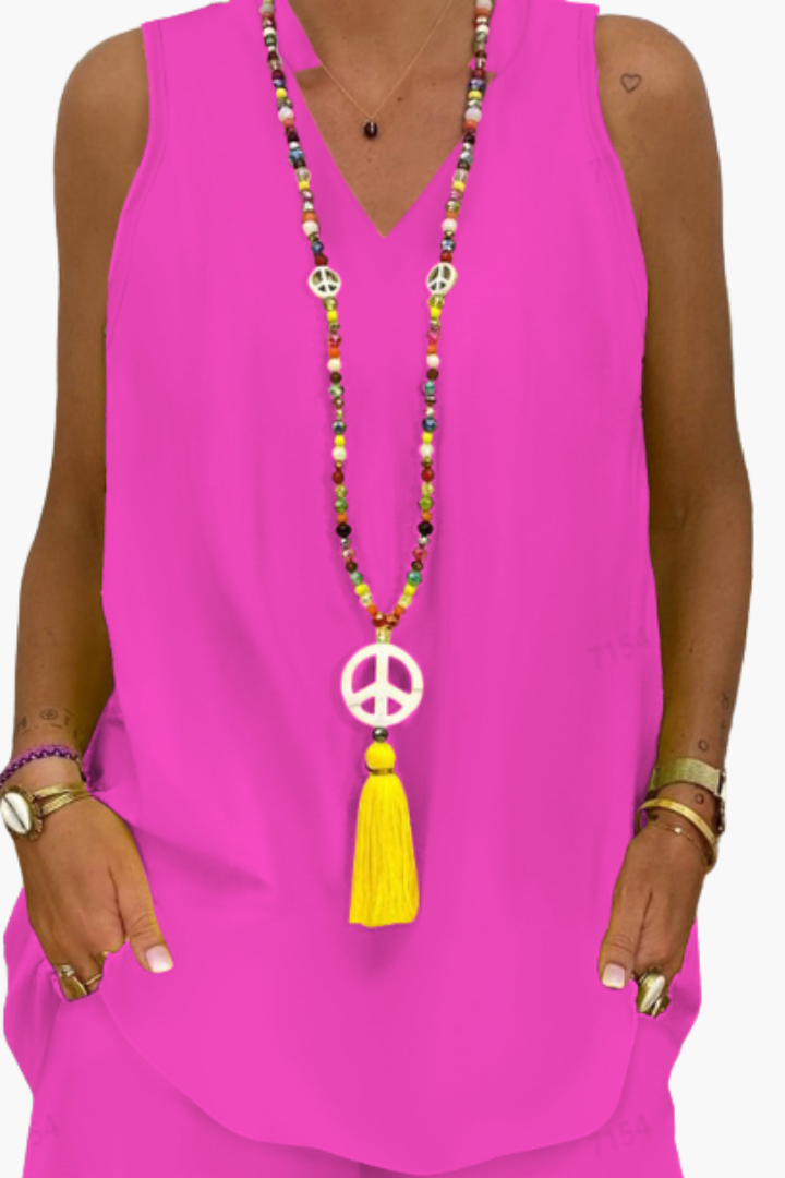 Women’s Summer Two-Piece Tunic & Shorts Set – Airy, Relaxed Stylish
