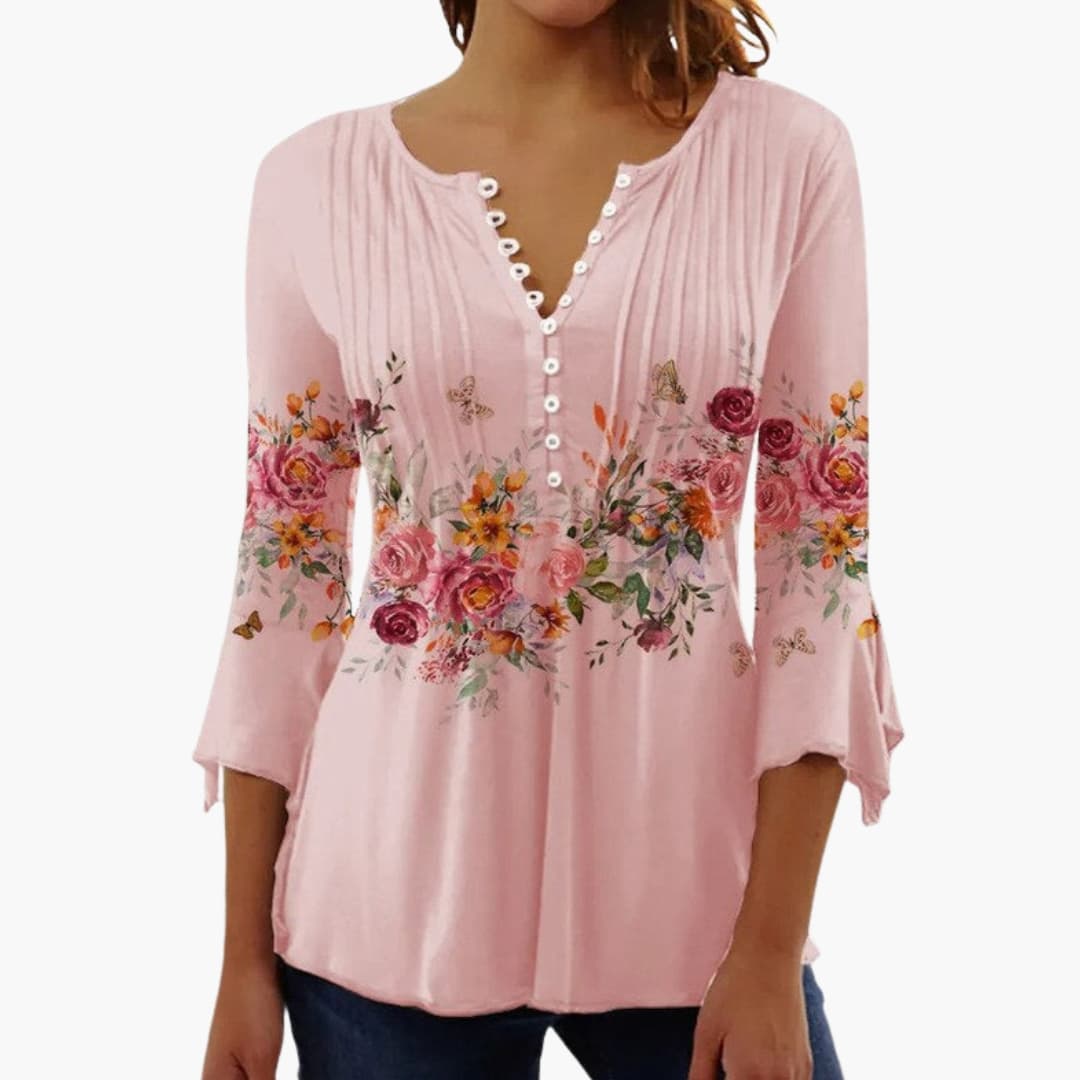 Women's Top with Cotton Blend and Tailored Fit
