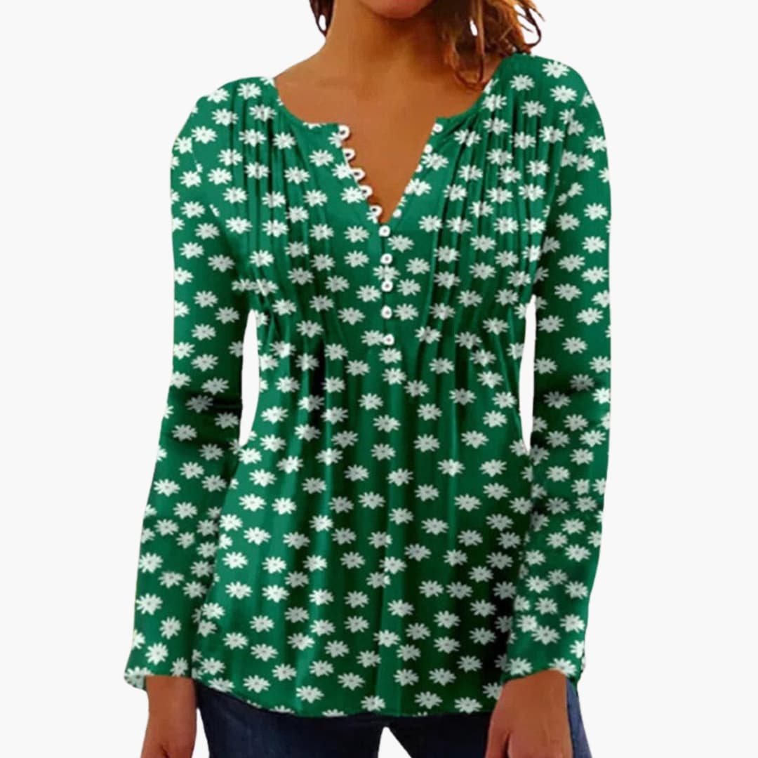 Women's Top with Cotton Blend and Tailored Fit
