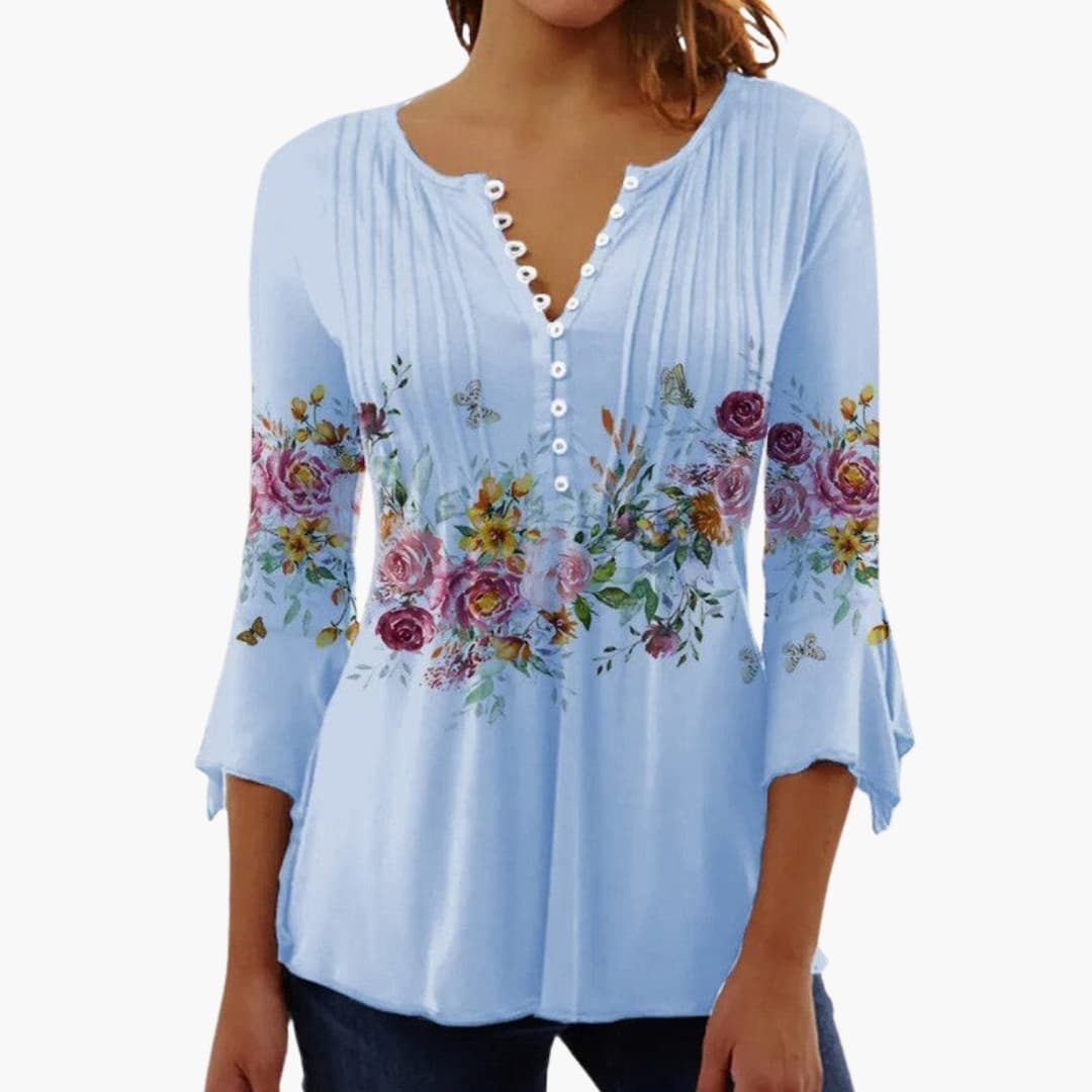Women's Top with Cotton Blend and Tailored Fit