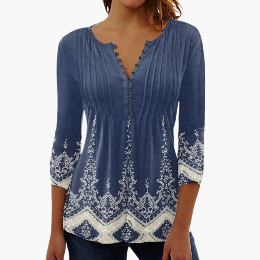 Women's Top with Cotton Blend and Tailored Fit