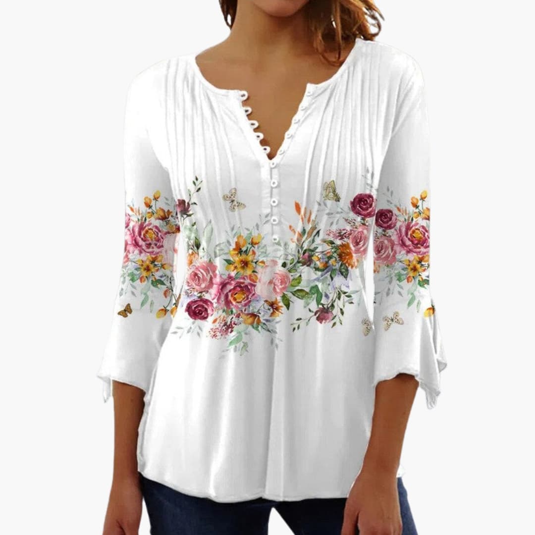 Women's Top with Cotton Blend and Tailored Fit