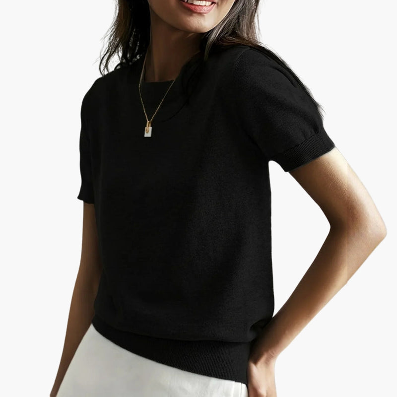 Women's Top with Short Sleeves and Lightweight Fabric