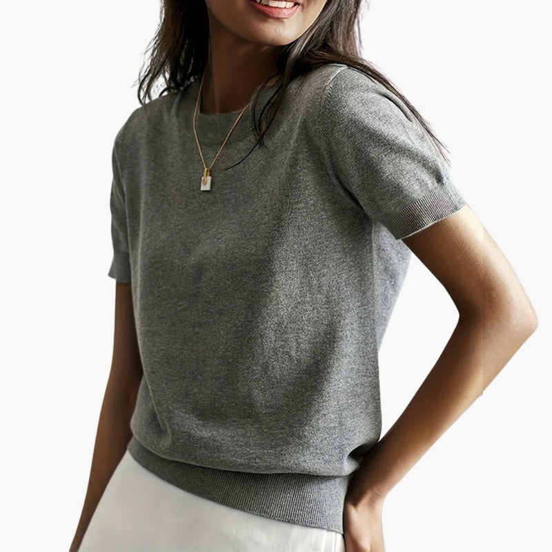 Women's Top with Short Sleeves and Lightweight Fabric