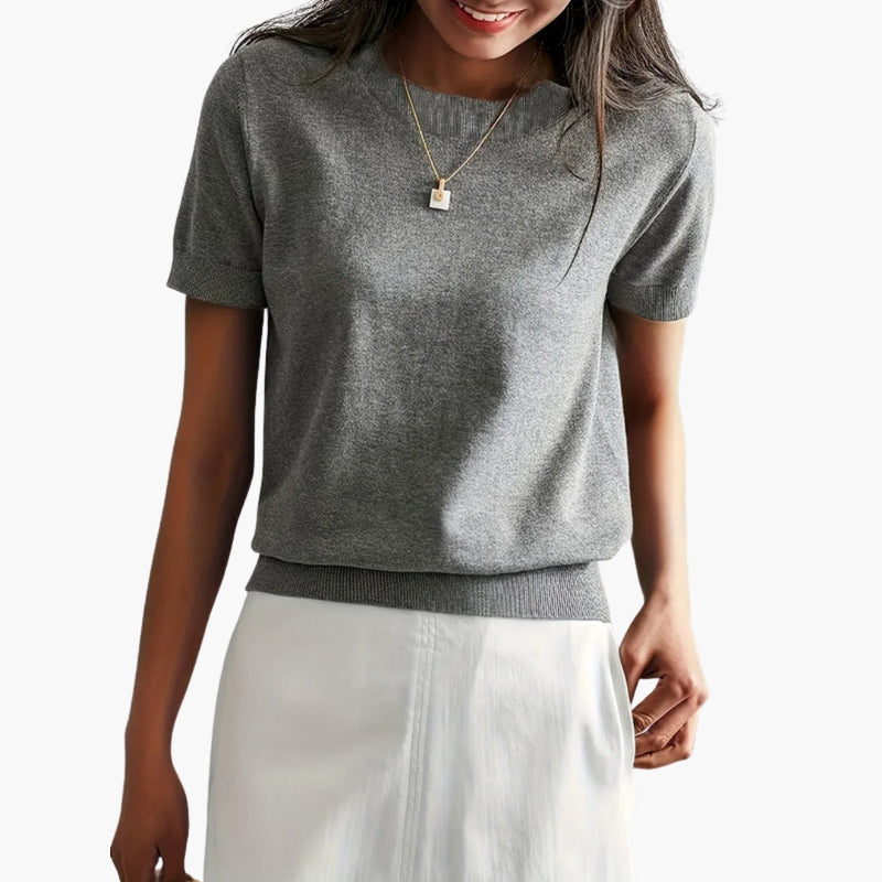 Women's Top with Short Sleeves and Lightweight Fabric