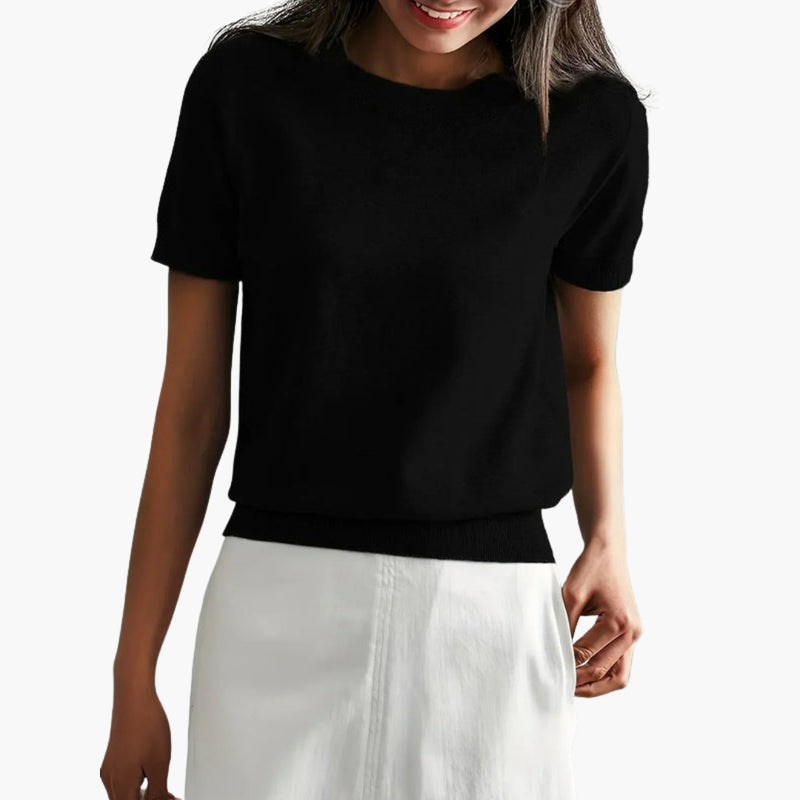 Women's Top with Short Sleeves and Lightweight Fabric