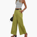 Women's Trousers with High Waist and Side Pockets