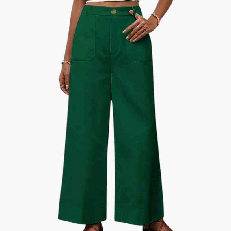Women's Trousers with High Waist and Side Pockets