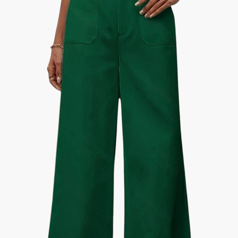 Women's Trousers with High Waist and Side Pockets