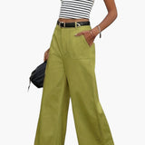 Women's Trousers with High Waist and Side Pockets