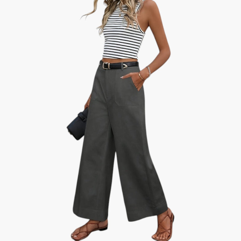 Bavane | Women's Trousers with High Waist and Side Pockets