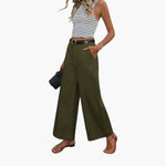 Women's Trousers with High Waist and Side Pockets