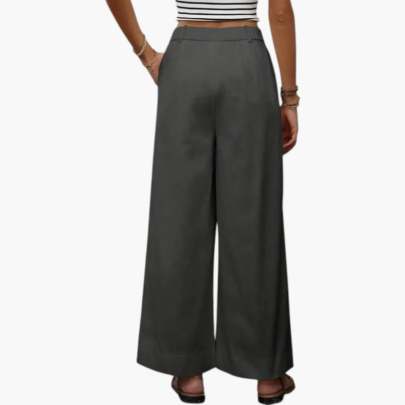 Women's Trousers with High Waist and Side Pockets