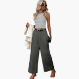 Women's Trousers with High Waist and Side Pockets