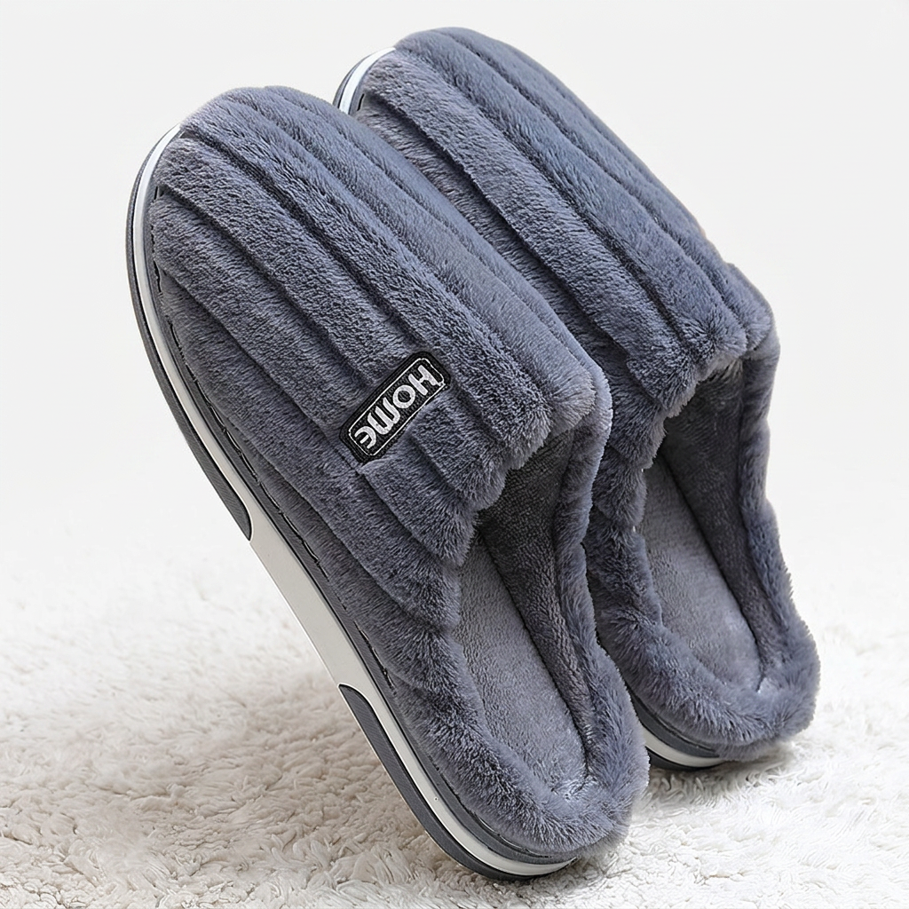Bavane | Women’s Two-Tone Ribbed Plush-Lined House Slippers