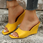 Women's Wedge Shoes with Cushioned Insoles and Textured Upper