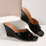 Women's Wedge Shoes with Cushioned Insoles and Textured Upper