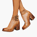 Women's Boots with Strap Fastening and Block Heel