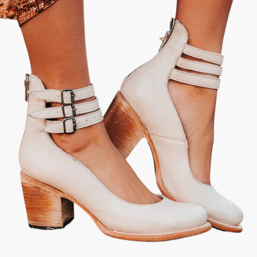 Women's Boots with Strap Fastening and Block Heel