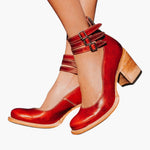 Women's Boots with Strap Fastening and Block Heel