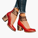 Women's Boots with Strap Fastening and Block Heel