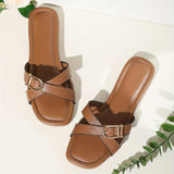 Ottilia | Women's Sandals with Criss Cross Straps and Flat Sole