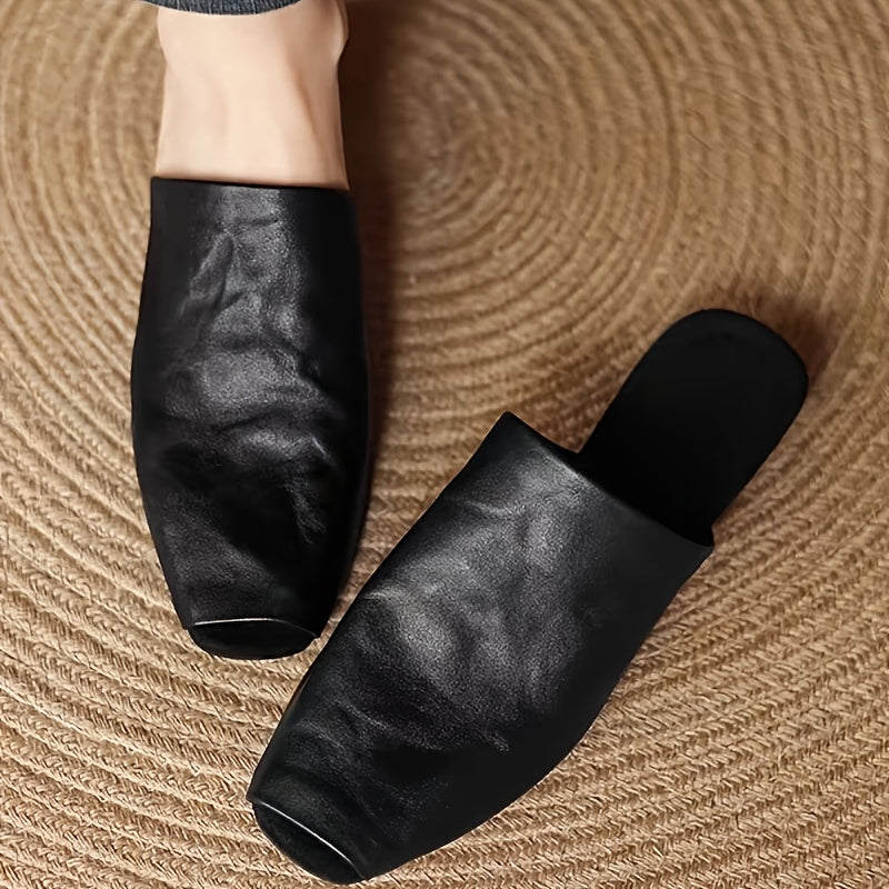 Women's Mule Shoes with Slip-On and Cap Toe