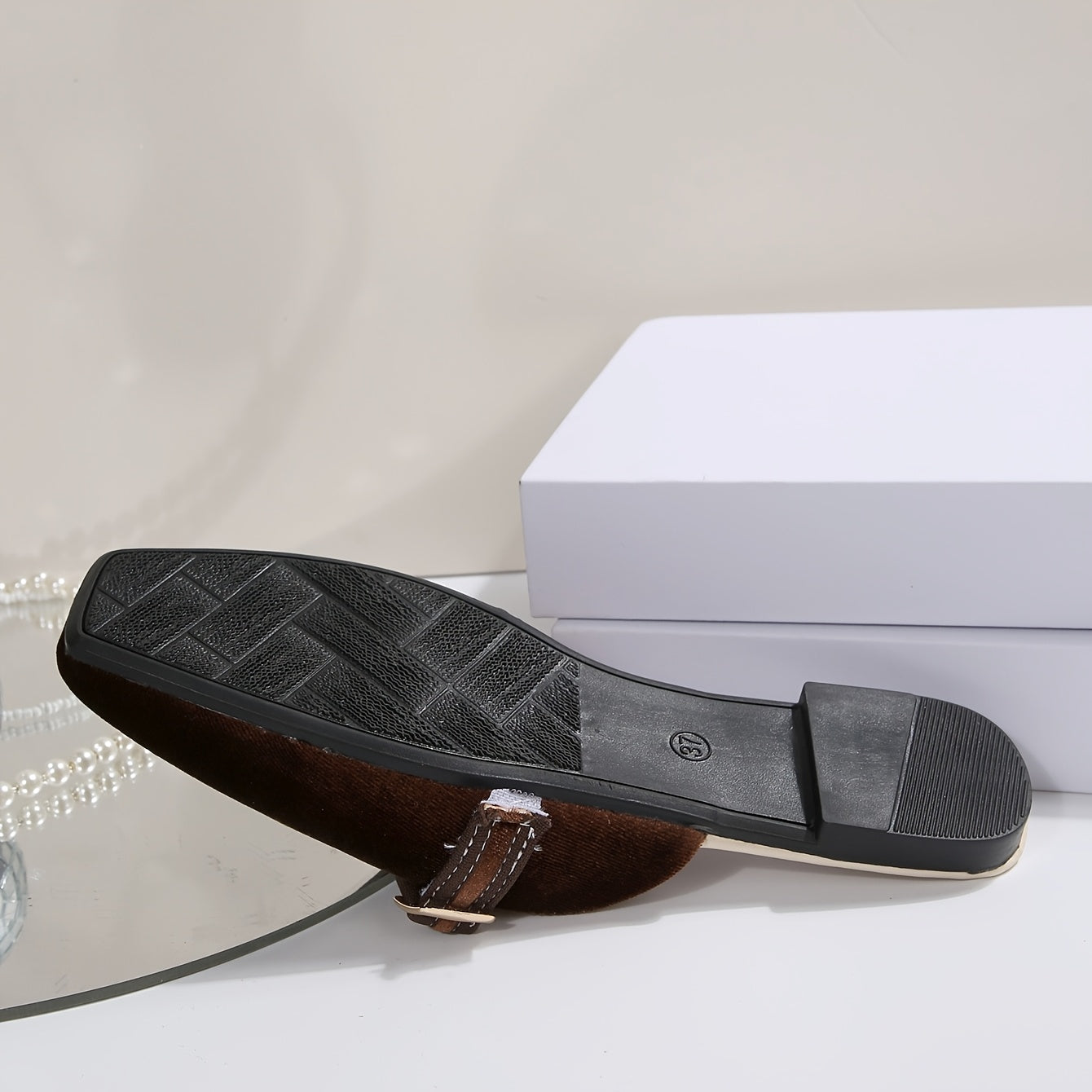 Women's Slippers with Square Toe and Slip-On Design