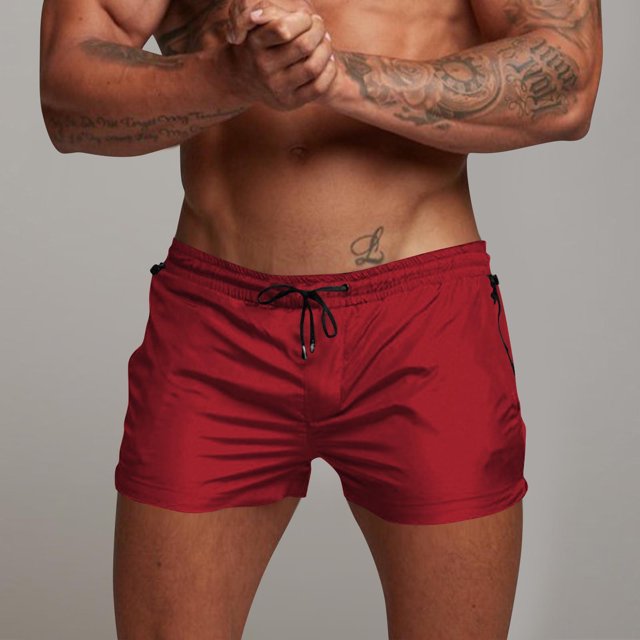 Men's Swim Shorts with Drawstring and Zip Side Pockets