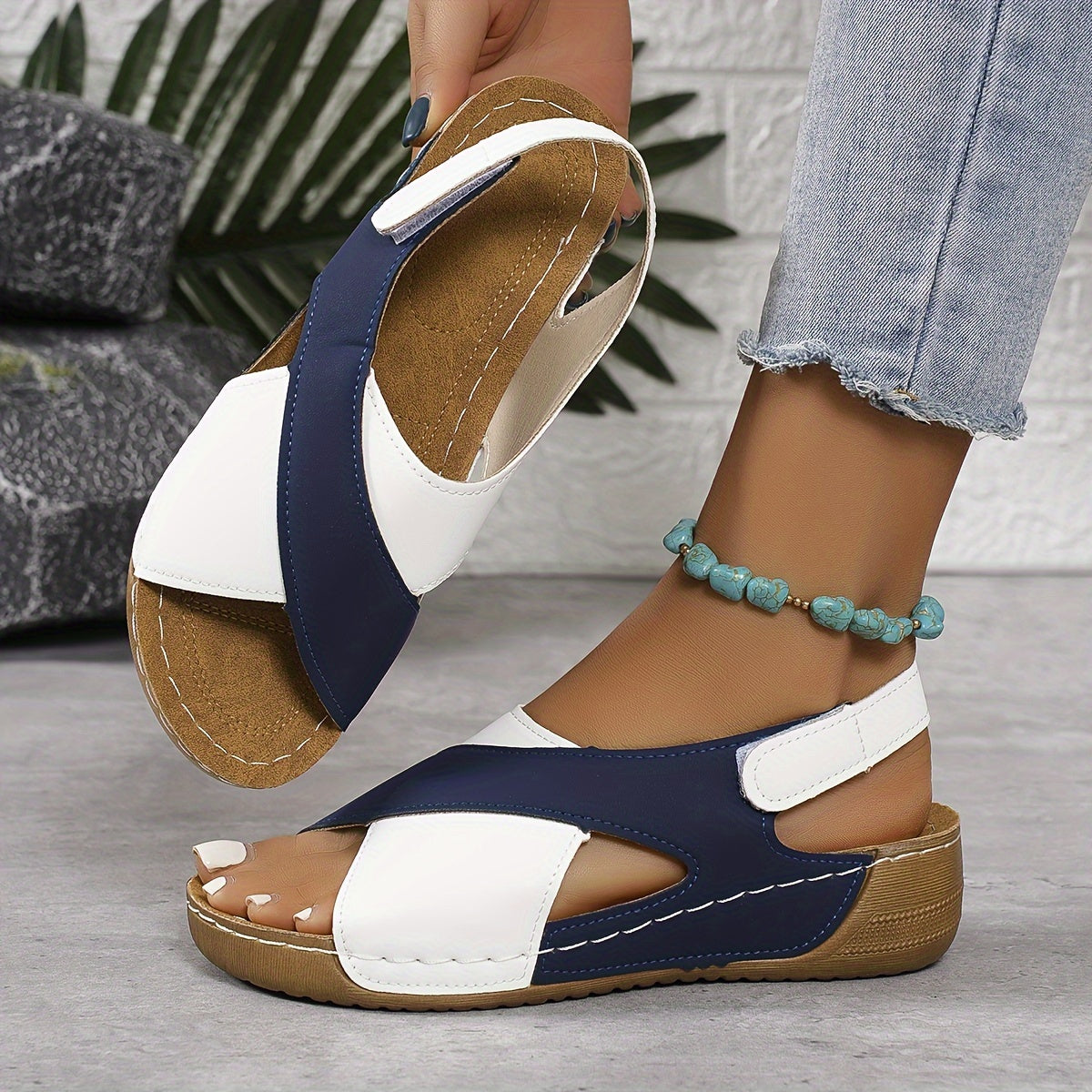 Women's Sandals with Adjustable Straps and Cushioned Insole