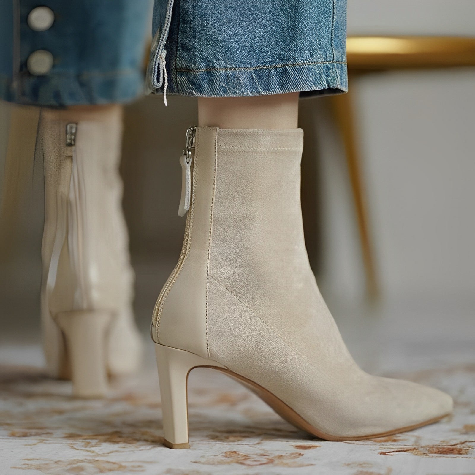Women's Ankle Boots with Pointed Toe and Heel