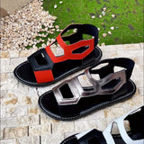 Zelda | Women's Flat Sandals with Dual Tone Design and Cushioned Insole