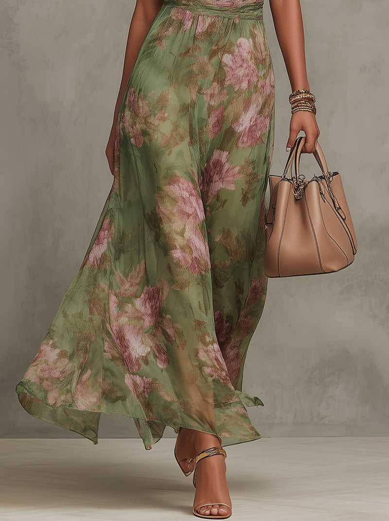 Women's Green Maxi Dress | Halter
