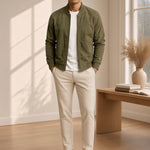 Men's suede bomber jacket